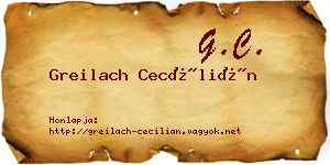 Greilach Cecílián névjegykártya
